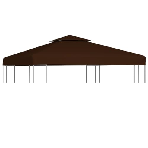 Furniture Home Tools 2-stöckige Pavillon-Abdeckung, 310 g/m², 3 x 3 m, Braun von TECHPO