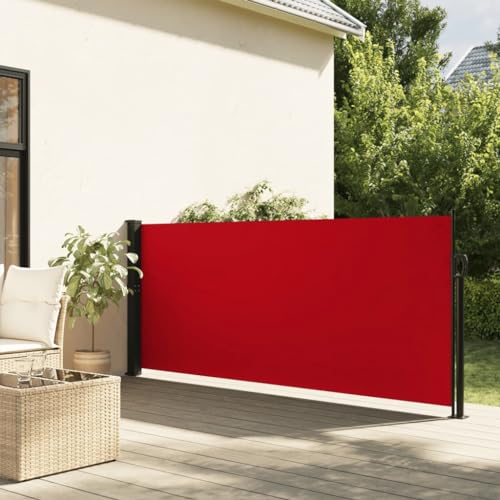 Furniture Home Tools Ausziehbare Seitenmarkise, Rot, 120 x 500 cm von TECHPO