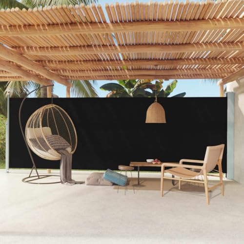 Furniture Home Tools Ausziehbare Seitenmarkise für Terrasse, 180 x 600 cm, Schwarz von TECHPO