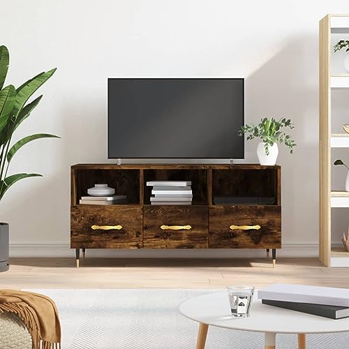 Furniture Home Tools TV-Schrank, Raucheiche, 102 x 36 x 50 cm, Holzwerkstoff von TECHPO