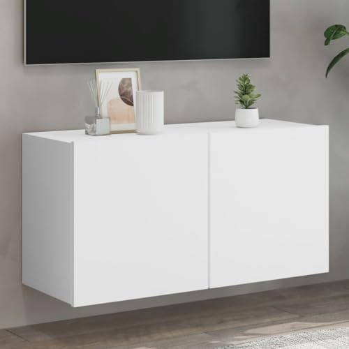 Furniture Home Tools TV-Schrank Wandmontage, Weiß, 80 x 30 x 41 cm von TECHPO