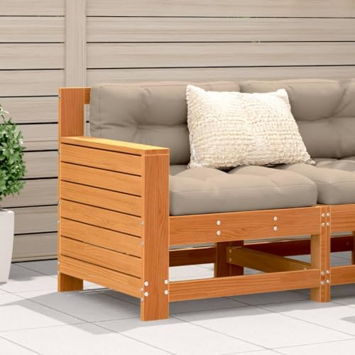 TECHPO Dieser Artikel - Garten Armlehne Sofa mit Kissen Wachs Braun Massivholz Kiefer - Schön von TECHPO