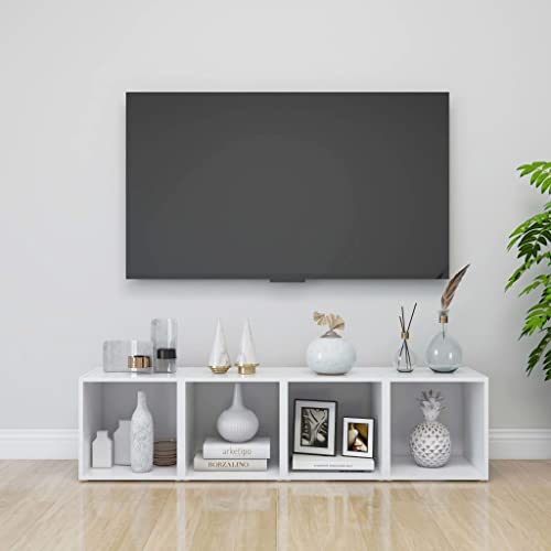 TECHPO Dieser Artikel: TV-Schränke, 4 Stück, weiß, 37 x 35 x 37 cm, Holzwerkstoff, schön von TECHPO