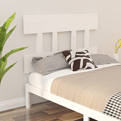 TECHPO Furniture Home Tools Bett Kopfteil Weiß 78,5x3x81cm Massivholz Kiefer von TECHPO