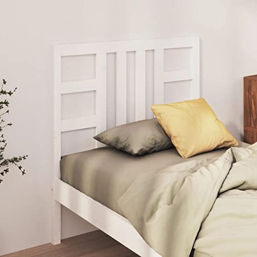 TECHPO Furniture Home Tools Bett Kopfteil Weiß 81x4x100cm Massivholz Kiefer von TECHPO