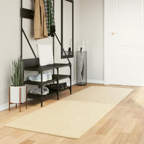 TECHPO Furniture Home Tools Teppich, Kurzflor, weich und waschbar, cremefarben, 80 x 250 cm von TECHPO