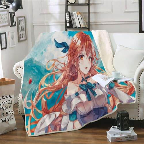 TECHPO Kuscheldecken 150x200 Anime Frau Sherpa Decke Zweiseitige Wohndecke Mikrofaser Sofadecke Japanische Animation Dekorativ Wohndecke Mikrofaser Flanell Fleecedecke，Bunte Geschenke von TECHPO