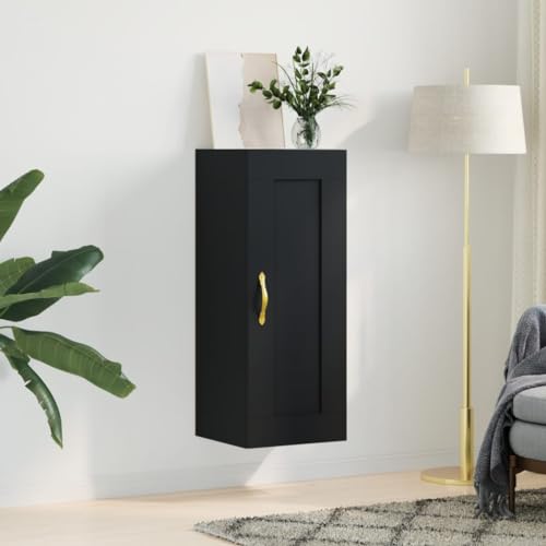 TECHPO Nice Cabinets & Storage Buffets & Sideboards - Wandschrank, schwarz, 34,5 x 34 x 90 cm, Holzwerkstoff von TECHPO