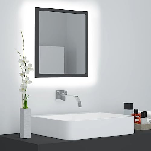 Nice Cabinets & Storage Vanity Units Bathroom Vanity Units-LED Bathroom Mirror Grey 40x8.5x37cm Acrylic von TECHPO
