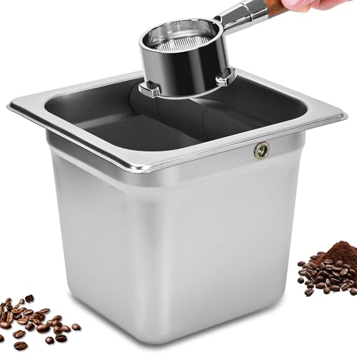 Edelstahl Knock Box, Quadratische Espresso Klopfbox, Große Kapazität Kaffee Knock Box, Leicht zu Reinigen Espresso Zubehör für Zuhause, Küche, Café und mehr Edelstahl Knock Box, Quadratische Espresso Klopfbox, Große Kapazität Kaffee Knock Box, Leicht zu Reinigen Espresso Zubehör für Zuhause, Küche, Café und mehr von TECHSHARE