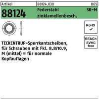 Sperrkantscheibe r 88124 m 8x18,2 x1,4 Federstahl zinklamellenbeschichtet von TECKENTRUP