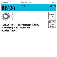 Teckentrup - Sperrkantscheibe r 88124 M4x10,2x1 a 4 1000 Stück von TECKENTRUP
