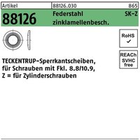 Teckentrup - Sperrkantscheibe r 88126 z 6x 9,9x1,4 Federst. zinklamellenb. 250St von TECKENTRUP