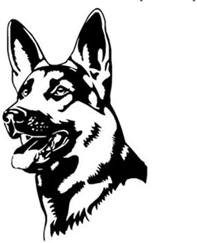 Autoaufkleber 22 Cm (8,6 Zoll) Deutscher Schäferhund Autoaufkleber Persönlichkeit Vinyl Aufkleber Auto Styling LKW Zubehör Schwarz/Silber(Hg1Fs15076) von TECKI