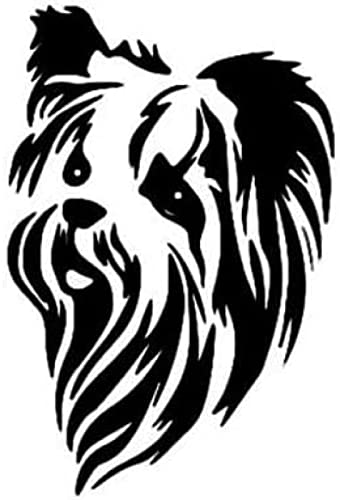 Autoaufkleber 22 Cm (8,6 Zoll) Yorkshire Terrier Haustier Hund Vinyl Aufkleber Lustiges Tier Autoaufkleber Schwarz/Silber (Hg1Fs14594) von Lupsty