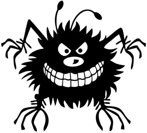 Autoaufkleber Und Abziehbilder 18X20Cm Monster Lustiger Autoaufkleber Vinyl Aufkleber Silber/Schwarz Für Auto Auto Aufkleber Styling Auto Dekoration (2 Stück) von TECKI