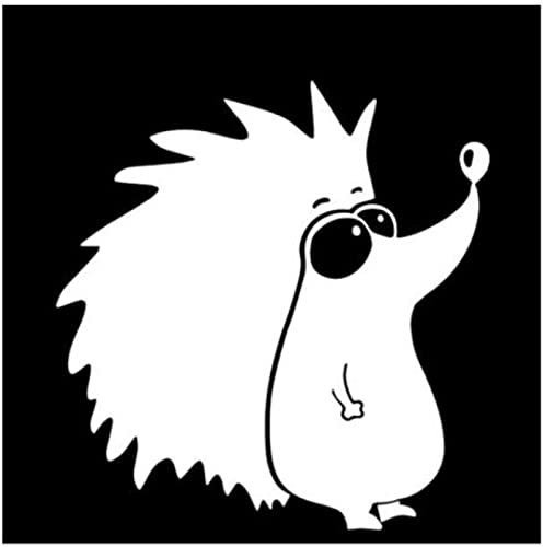 Autoaufkleber Und Aufkleber 16 Cm X 16,1 Cm Cartoon Igel Schönes Dekor Vinyl Aufkleber Muster Autotür Autoaufkleber Schwarz/Silber (2 Stück) von TECKI