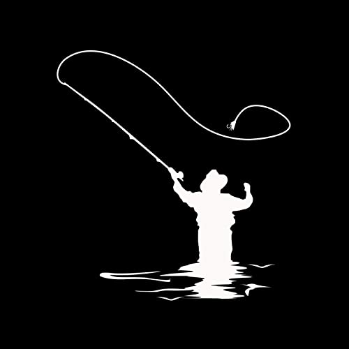 Lustiger Fliegenfischen-Fisch-Auto-Aufkleber, Autos, Motorräder, Außenzubehör, Vinyl-Aufkleber(2 Stück) von TECKI