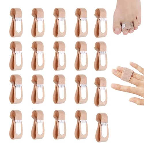 TECKI 20 Stuke Fingerschiene, Fingertape, Hammerzehen Zehenbandage, Unterstützung Korrektor, für Verklemmte und Gebrochene Finger, Hammerzehen, Gebogene Zehen, Uberlappende Zehen von TECKI