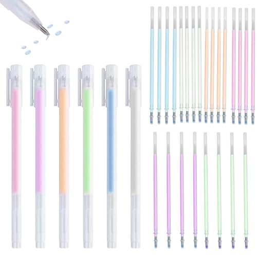 TECKI 30 Stuck Klebestifte Großpackung Set - 6X Macaron Farbe Kleber Stift + 24 X Ersatzminen, Feiner Schnell Trocknender Klebestift, Scrapbook Fotokleber Klebestift Bastelkleber von TECKI