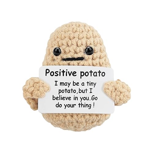 TECKI Handgefertigter Strick Kartoffel - Positive Potato Glücksbringer Mutmacher Gadgets, Motivationsgeschenke, Geschenke für Best Friends Kollegen von TECKI