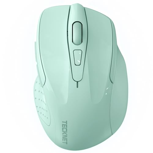 TECKNET Bluetooth Maus, 4800 DPI Kabellos Ergonomische Maus (Tri-Modi: BT 5.0/3.0+2.4G), 30 Monate Batterielaufzeit, Leise Funkmaus für Laptop PC Computer, Windows, Mac OS, Android von TECKNET