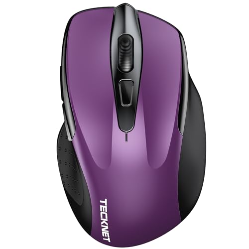 TECKNET Bluetooth Maus, 4800 DPI Kabellos Ergonomische Maus (Tri-Modi: BT 5.0/3.0+2.4G), 30 Monate Batterielaufzeit, Leise Funkmaus für Laptop PC Computer, Windows, Mac OS, Android von TECKNET