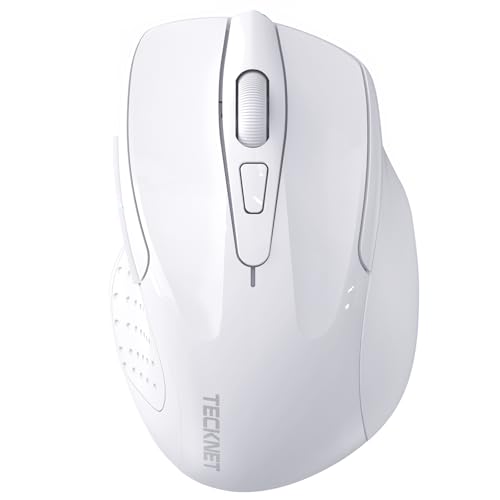 TECKNET Bluetooth Maus, 4800 DPI Kabellos Ergonomische Maus (Tri-Modi: BT 5.0/3.0+2.4G), 30 Monate Batterielaufzeit, Leise Funkmaus für Laptop PC Computer, Windows, Mac OS, Android von TECKNET