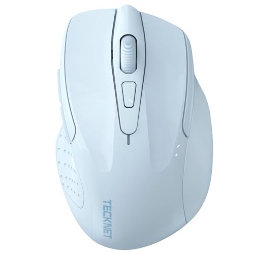 TECKNET Bluetooth Maus, 4800 DPI Kabellos Ergonomische Maus (Tri-Modi: BT 5.0/3.0+2.4G), 30 Monate Batterielaufzeit, Leise Funkmaus für Laptop PC Computer, Windows, Mac OS, Android von TECKNET