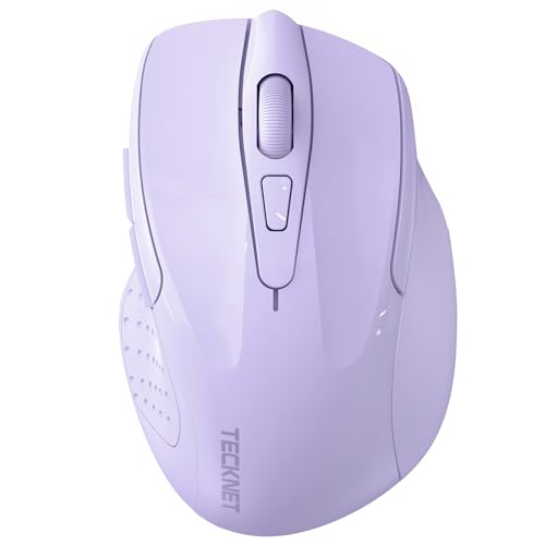 TECKNET Bluetooth Maus, 4800 DPI Kabellos Ergonomische Maus (Tri-Modi: BT 5.0/3.0+2.4G), 30 Monate Batterielaufzeit, Leise Funkmaus für Laptop PC Computer, Windows, Mac OS, Android von TECKNET