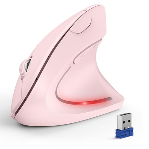 TECKNET Ergonomische Maus, Kabellose Bluetooth Vertikale Maus(BT 5.0+BT 3.0+2.4G), 6 Einstellstufen bis 4800 DPI, Optisch Leise Wireless Mouse für Laptop/PC/Mac/Tablet/iPad(Win/Android/iOS), 6 Tasten von TECKNET