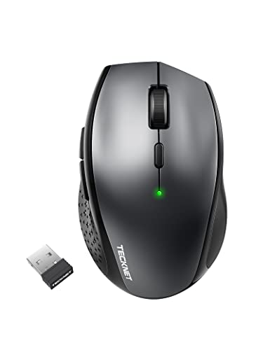 TECKNET Bluetooth Maus, 4800 DPI Maus Kabellos (Tri-Mode: BT 5.0/3.0 2.4G), Leise Funkmaus mit USB-Empfänger für Laptop PC Computer, Mac OS, Android, Windows von TECKNET