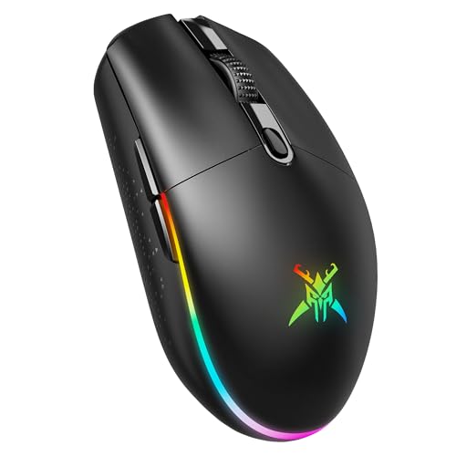 TECKNET Kabellose Gaming-Maus, RGB 2.4G/USB-C Kabelgebundene Gaming-Maus, 8000 DPI Wiederaufladbar, PC Gaming Mouse mit Programmierbaren Tasten, 72g Ultraleicht Maus für Windows XP/11/10/8/7 usw von TECKNET