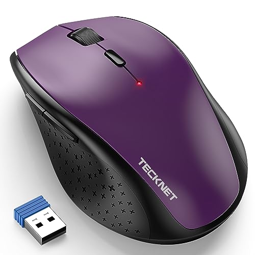 TECKNET Kabellose Maus, 4800 DPI 2.4G Funkmaus mit USB Empfänger, 30 Monate Batterielaufzeit, Optical Tracking, Wireless Maus mit 6 Tasten für PC Laptop Windows Mac MacBook Linux von TECKNET