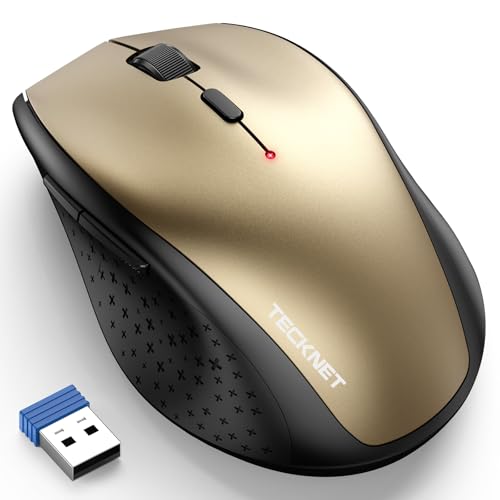 TECKNET Kabellose Maus, 4800 DPI 2.4G Funkmaus mit USB Empfänger, 30 Monate Batterielaufzeit, Optical Tracking, Wireless Maus mit 6 Tasten für PC Laptop Windows Mac MacBook Linux von TECKNET