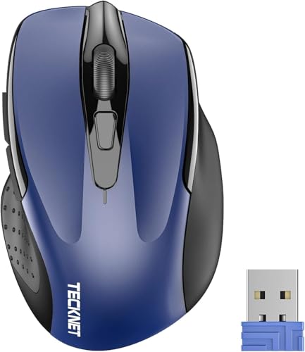 TECKNET Kabellose Maus, Pro 2.4G 2600 DPI Wireless, 6 Tasten mit Nano Empfänger, 24 Monate Batterielaufzeit, 5 Einstellbare DPI-Pegel für PC Laptop iMac MacBook Microsoft Pro, Office Home von TECKNET