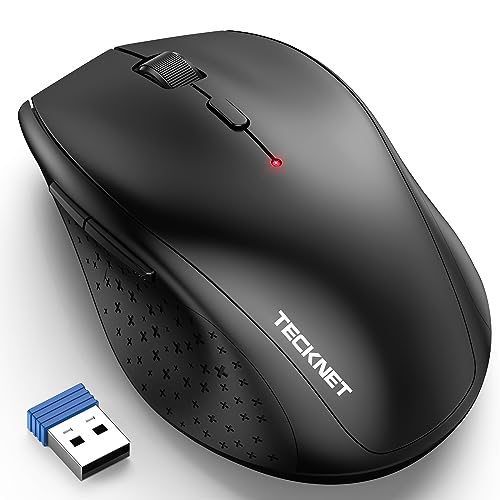 TECKNET Kabellose Maus für Notebook, 3200 dpi / 6 Ebenen, ergonomische Maus, 2,4 G, 30 Monate Akkulaufzeit, optische kabellose Maus für Computer, PC, Mac von TECKNET