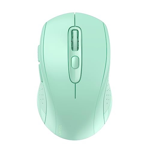 TECKNET Maus Kabellos, Bluetooth Maus (Tri-Mode: BT 5.0/3.0+2.4GHz) Funkmaus mit USB-Empfänger, Ergonomische Tragbare Maus Bluetooth für Laptop PC Computer, Mac OS, Android, Windows, Grün von TECKNET