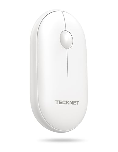 TECKNET Bluetooth Maus, 2.4G Maus Kabellos (BT 5.0/3.0 + 2.4G) Schlanke Funkmaus Wireless Mouse mit USB-A Empfänger, Leise Klicks, 1600DPI Tragbar für PC, Laptop, Mac, Computer, Windows, Android, Weiß TECKNET Bluetooth Maus, 2.4G Maus Kabellos (BT 5.0/3.0 + 2.4G) Schlanke Funkmaus Wireless Mouse mit USB-A Empfänger, Leise Klicks, 1600DPI Tragbar für PC, Laptop, Mac, Computer, Windows, Android, Weiß von TECKNET