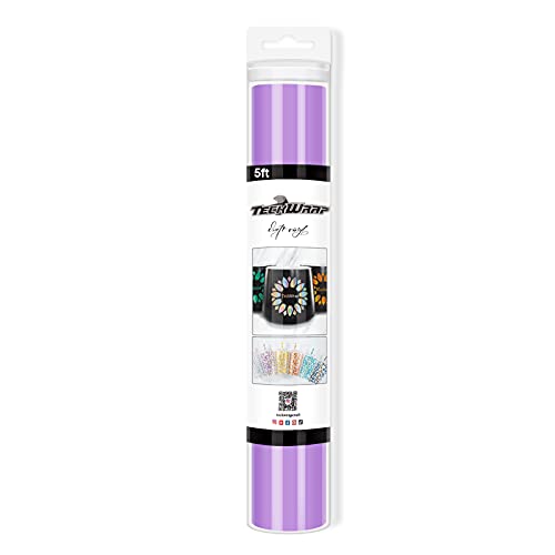 TECKWRAP 001 Vinyl, glänzend, selbstklebend, für Bastelprojekte, 0,3 m x 1,5 m, Lavendel glänzend von TECKWRAP