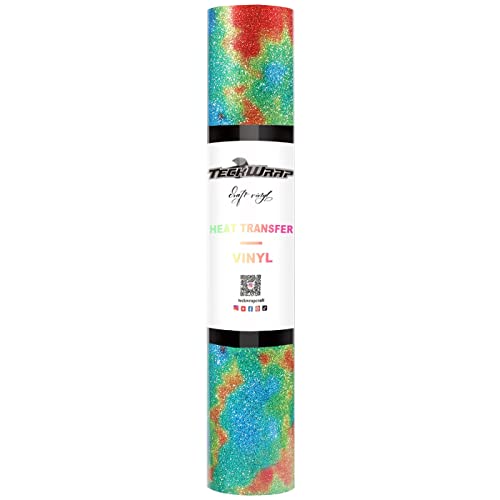 TECKWRAP Bunte Glitzer Heat Transfer Vinyl Rolle - HTV Iron On Flex Folie 152cm x 30cm (Apfelgrün) von TECKWRAP