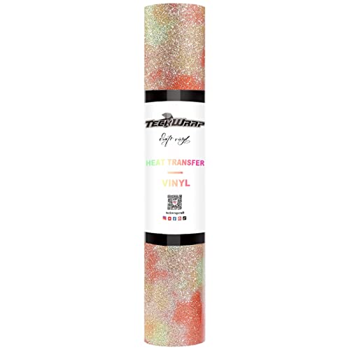 TECKWRAP Bunte Glitzer Heat Transfer Vinyl Rolle - HTV Iron On Flex Folie 152cm x 30cm (Champagne Gold) von TECKWRAP