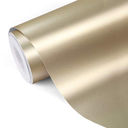 TECKWRAP Champagner Gold Metallic Matt Chrom Adhesive Craft Vinyl, 0,3 m x 1,5 m von TECKWRAP