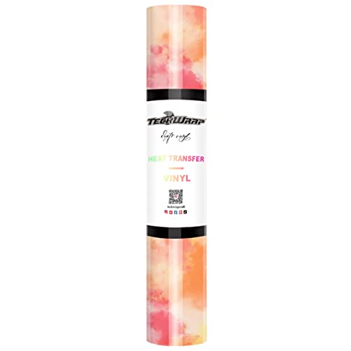 TECKWRAP Colorful Splash Heat Transfer Vinylfolie Rolle - Watercolor HTV Iron On Pastel Flex Folie 152 cm x 25 cm (Soda) von TECKWRAP