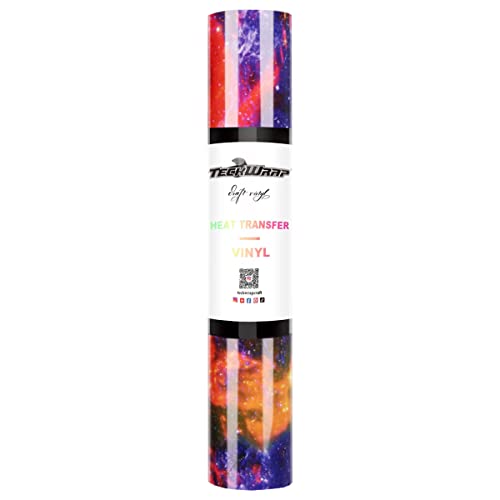 TECKWRAP Galaxy Heat Transfer Vinyl Rolle - HTV Iron on Flex Folie 152cm x 25cm (Nebula Orange) von TECKWRAP