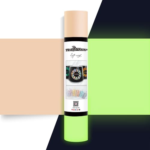 TECKWRAP Glow in Dark Matt Adhesive Craft Vinyl für Craft Cutter, Schild Plotter 0,3 m x 1,5 m, Pfirsich TECKWRAP Glow in Dark Matt Adhesive Craft Vinyl für Craft Cutter, Schild Plotter 0,3 m x 1,5 m, Pfirsich von TECKWRAP
