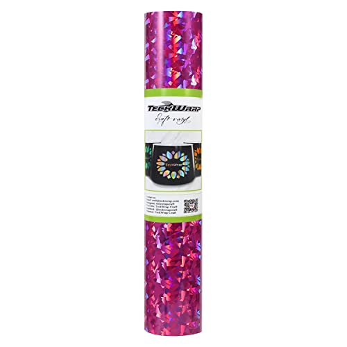 TECKWRAP Holografische Glasblume, selbstklebend, Vinyl, 152 cm x 30 cm, Fuchsia von TECKWRAP