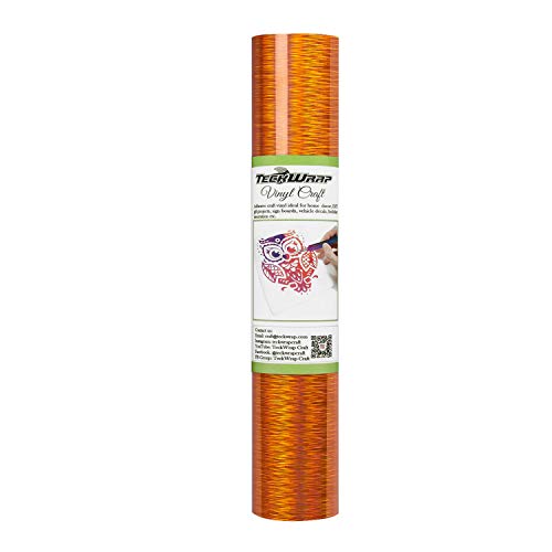 TECKWRAP Holografische Vinyl-Klebefolie mit orangefarbenem Sternenlicht, 0,3 x 1,5 m von TECKWRAP