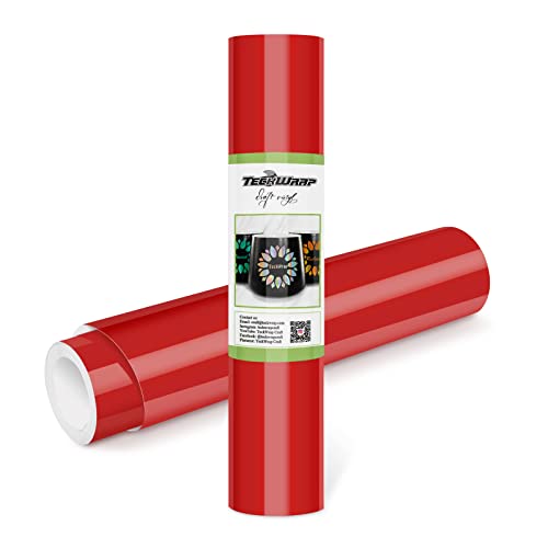 TECKWRAP Permanentklebendes Vinyl, 30,5 cm x 3 m, Rot glänzend von TECKWRAP