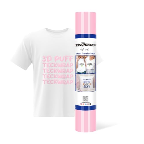 TECKWRAP Puff Vinyl Heat Transfer 3D – 25,4 x 152,4 cm selbstklebendes HTV-Vinyl zum Aufbügeln für alle Schneidemaschinen, geschwollene Hitzepresse, Vinyl für Hemden, leicht zu schneiden und zu jäten, TECKWRAP Puff Vinyl Heat Transfer 3D – 25,4 x 152,4 cm selbstklebendes HTV-Vinyl zum Aufbügeln für alle Schneidemaschinen, geschwollene Hitzepresse, Vinyl für Hemden, leicht zu schneiden und zu jäten, von TECKWRAP